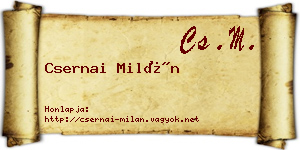 Csernai Milán névjegykártya