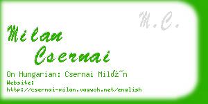 milan csernai business card